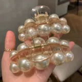 Южнокорейский товар, заколка-крабик из жемчуга, маленькая заколка для волос, хвостик