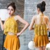 Áo tắm nữ chia hai mảnh Hàn Quốc nhỏ hương thơm mặc bikini váy phong cách kích thước phẳng ngực thu thập áo đồ bơi bộ đồ bơi nữ 2 mảnh	 Bộ đồ bơi hai mảnh