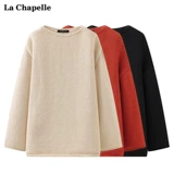 La Chapelle/La Chapelle Простой свободный толстый вязаный сплошной сплошной свитер с твердым цветом для женщин осенью