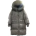 New Dongdaemun jeanette lỏng kích thước lớn dày phần dài cổ áo lông thú lớn xuống áo khoác của phụ nữ eo chống mùa giải phóng mặt bằng Xuống áo khoác