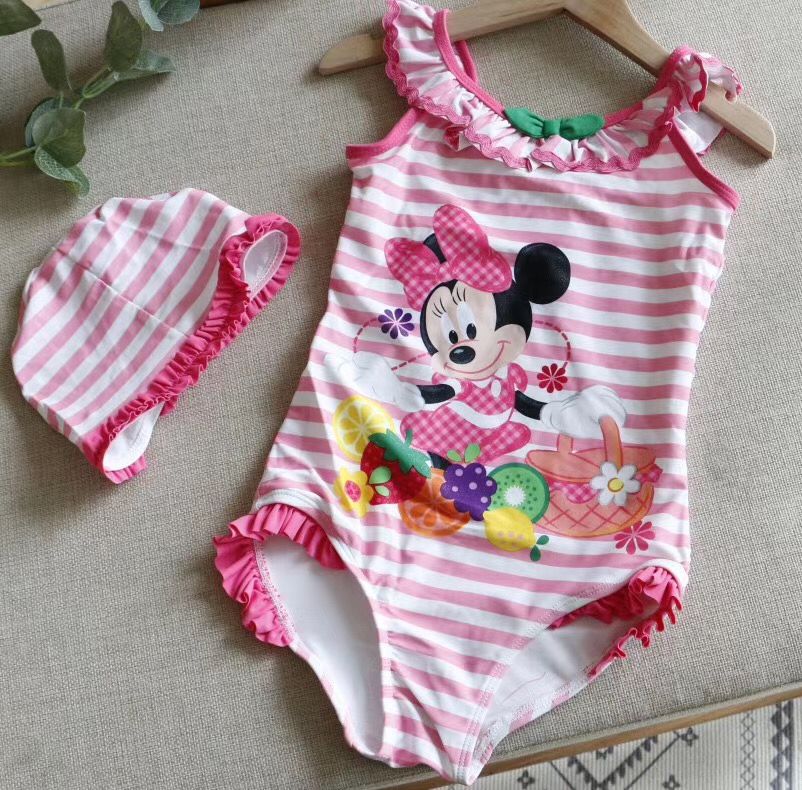 Minnie vermicelliOut K children Swimsuit Sweet Conjoined body hot spring Swimming suit girl The Little Princess baby Frozen Swimming suit