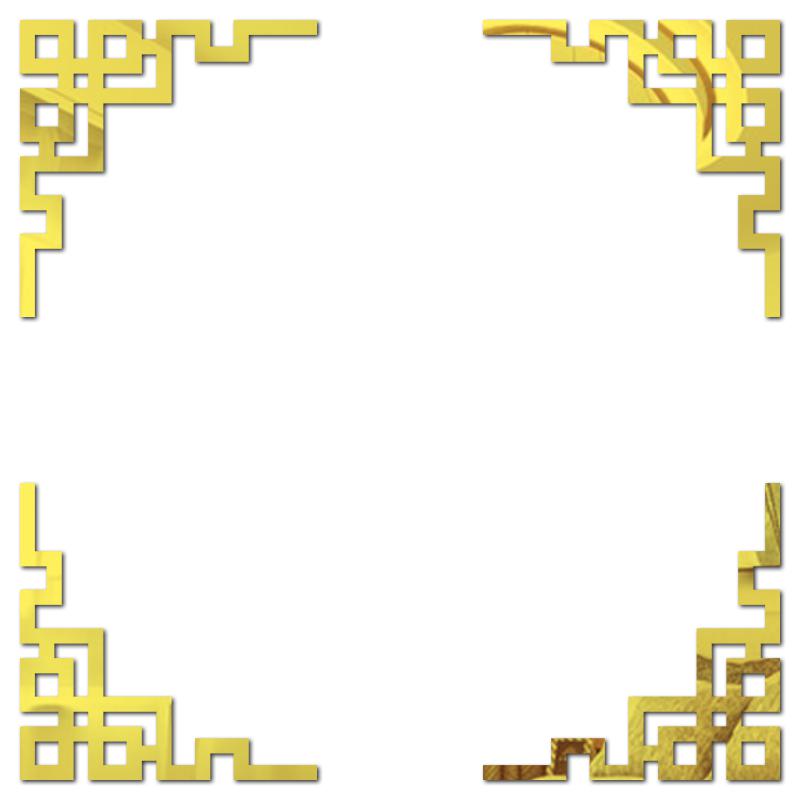 Gold Z1With gum three-dimensional autohesion Diagonally lace Mirror Wall stickers Front counter cupboard Diagonally Decorative stickers frame Stickers