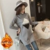 Bà bầu mặc mùa đông cộng với áo len cashmere dày nhung rộng kích cỡ áo sơ mi nữ mang thai ấm áp