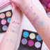 Nhật bản bulling năm cánh sao tình yêu sequin eyeshadow 6 màu phấn mắt cô gái tim ảnh ins mà không cần keo bảng mắt muge leen Bóng mắt