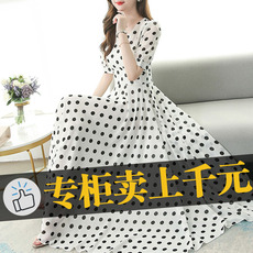 Одежда модная солнца защиты 女装贵夫人真丝桑蚕丝2021年新款香云纱品牌春秋连衣裙子波点夏装