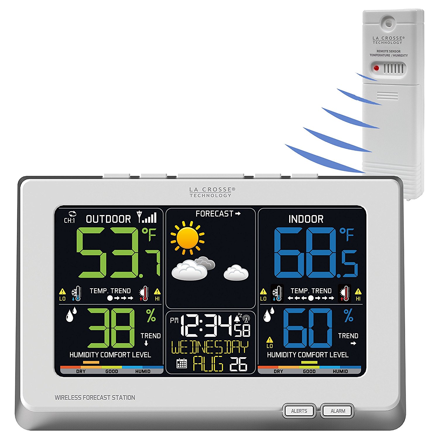 Crosse technology. Метеостанция Wireless weather Station. S88785 беспроводная цветная метеостанция la Crosse Technology с датчиком tx143th. Датчик для метеостанции. Tech метеостанция.