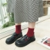 Đầu lớn giày búp bê nữ dày dưới retro giày nhỏ 2018 Harajuku Cao Đẳng phong cách văn học giày đơn mềm chị thấp để giúp giày thủy triều giày lười nữ Giày cắt thấp