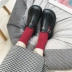 Đầu lớn giày búp bê nữ dày dưới retro giày nhỏ 2018 Harajuku Cao Đẳng phong cách văn học giày đơn mềm chị thấp để giúp giày thủy triều Giày cắt thấp