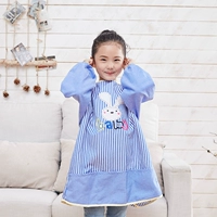 Кроличье полосатое небо синий (двойной слой на хлопковом сундуке)