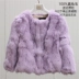 Fur coat nữ ngắn lông thỏ mùa thu và mùa đông cộng với bông bảy tay áo Hàn Quốc phiên bản của mỏng chống mùa lông một đặc biệt Haining áo khoác lông dáng dài Faux Fur