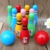 Trẻ em lớn của rắn màu gỗ bowling bé câu đố thể thao đồ chơi thiết lập trong nhà và ngoài trời 1-7 tuổi