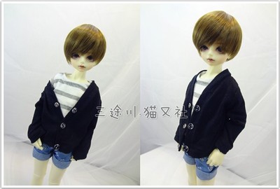 taobao agent Cat also bjd.sd baby clothing fat baby 1/6 1/4 1/3 SD17 Uncle Dragon Soul Ghost Passenger College Black Cardigan