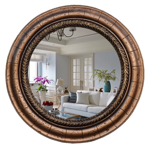 Сельский круглый черный туалетный столик, зеркало, в американском стиле