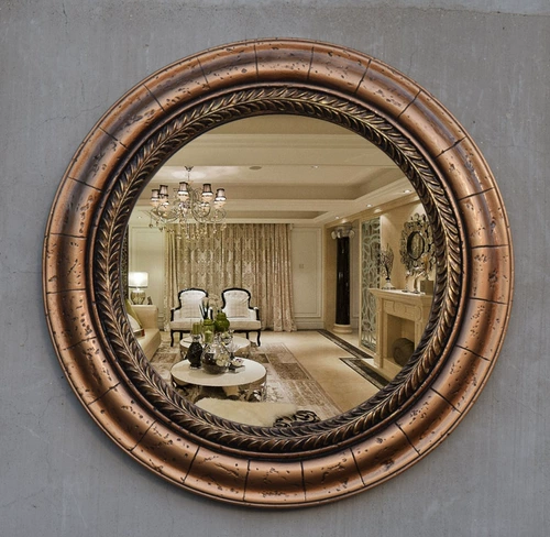 Сельский круглый черный туалетный столик, зеркало, в американском стиле