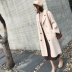 Chống mùa giải giải phóng mặt bằng nữ cashmere đôi phải đối mặt trong phần dài 2018 phiên bản Hàn Quốc mới của áo len mùa thu và mùa đông cài đặt Hepburn gió áo khoác nữ trung niên Áo len lót đôi