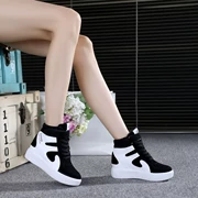 Thu đông 2018 cộng với giày cao nhung nữ nữ tăng giày thể thao thông thường phiên bản Hàn Quốc với giày đơn Velcro