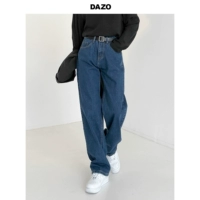 Трендовые осенние прямые свободные джинсы, брендовые универсальные штаны, в корейском стиле, свободный крой
