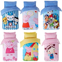 Coral nhung mẫu giáo quilt ba mảnh trẻ em quilt quilt chăn nap giường cũi lõi mùa đông 	chăn ga gối hoạt hình cho bé