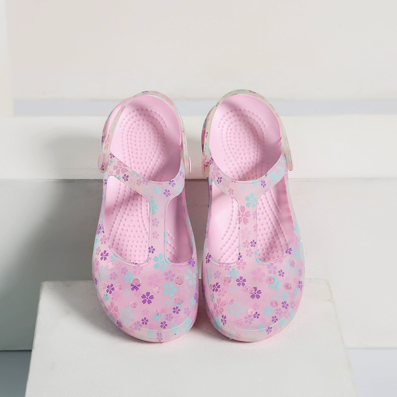 Crocs nữ mùa hè 2020 mới hoang dã Hàn Quốc phiên bản của giày dép đi biển Baotou thạch dép chống trượt nặng đáy nữ 