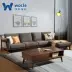 Bắc Âu vải sofa gỗ rắn TV tủ cà phê bàn ​​bên giải trí ghế đơn lưu trữ tủ phòng khách kết hợp đồ nội thất - Bộ đồ nội thất