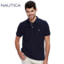 Nautica Nordika nam trung niên giản dị ve áo màu rắn dài tay áo polo rộng kích thước lớn áo thun nam dài tay áo thun polo nam Polo