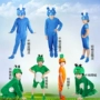 Ếch động vật trang phục khiêu vũ quần áo yêu tinh màu xanh trang phục hoạt hình cà rốt trang phục biểu diễn quần áo yêu tinh màu xanh váy múa alibaba cho bé