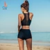 Áo tắm ba mảnh nữ chia tay áo sơ mi bên ngoài áo ba mảnh bikini bảo thủ gợi cảm áo tắm mỏng của Hàn Quốc - Bộ đồ bơi hai mảnh