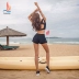 Áo tắm ba mảnh kỳ lạ nữ ngực phẳng góc nhỏ tập hợp thể thao Hàn Quốc mỏng manh bảo thủ sinh viên gợi cảm áo tắm hai mảnh - Bộ đồ bơi hai mảnh