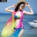 Ba lẻ xác thực áo tắm nữ gợi cảm bikini khăn choàng ba mảnh thiết lập vòng thép tập hợp áo ngực màu áo tắm - Bikinis Bikinis