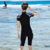 Sanqi 2019 xuân mới áo tắm một mảnh nữ bảo thủ liền kề góc phẳng giảm béo bụng cỡ lớn bơi suối nước nóng - Bộ đồ bơi One Piece Bộ đồ bơi One Piece