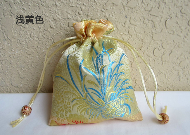 Light YellowHappy candy bag Jewellery Jewelry bag Beads Hand string Bracelet packing bag Brocade bag Blessing bag Storage bag Brocade bag customized