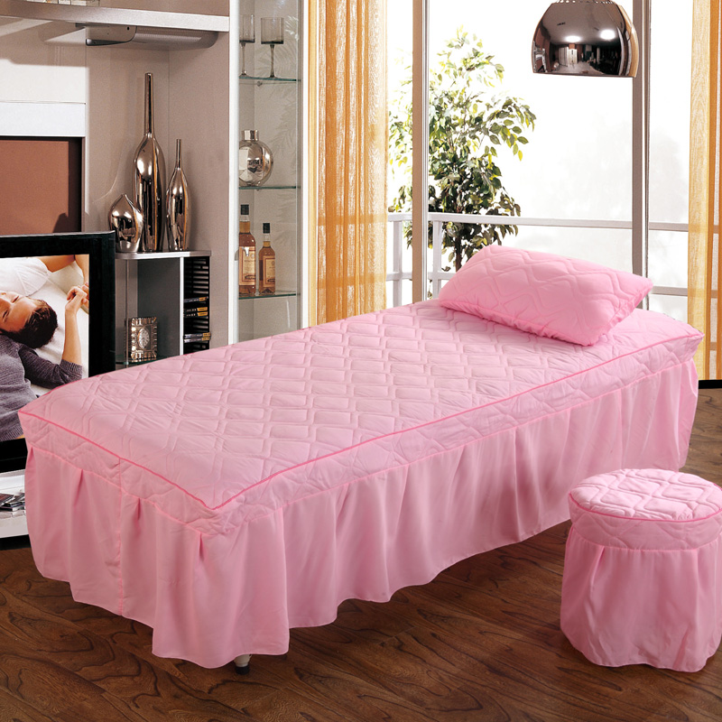 Vẻ đẹp trải giường bốn bộ của vẻ đẹp salon vẻ đẹp đặc biệt giường massage bìa tím giường màu hồng bìa quilt cover