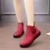 Mùa đông 2018 mới chính hãng giày vải Bắc Kinh cũ Giày cotton của phụ nữ cộng với giày nhung nhung trần để trần boot cổ cao Giày ống
