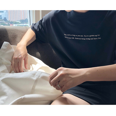 Ông fang inch 18 mùa hè mới Hàn Quốc phiên bản của nam thư in t- shirt chà nhám vai sinh viên ngắn tay vài Áo khoác đôi