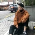 Ông Fang inch 18 mùa xuân và mùa đông chàng trai Hàn Quốc phiên bản của áo len dày màu rắn lỏng OVERSZIE nhung hoodie áo len áo