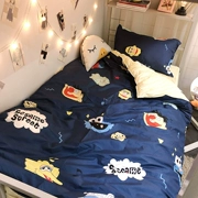 mùa xuân và mùa hè Net gia đình đỏ Sesame Street Cookie quái vật phim hoạt hình bốn ký túc xá khăn trải giường giường chăn ba mảnh - Bộ đồ giường bốn mảnh