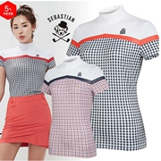 Ưu đãi đặc biệt 2019 hè mới Hàn Quốc mua quần áo golf nữ SEBASTIA * áo thun ngắn tay nửa cổ - Thể thao sau