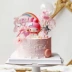 Trang trí bánh nướng Girly Heart Pink Pink Cake Cake Set Trang trí dễ thương Melody Party Dessert Up - Trang trí nội thất