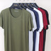 T-shirt nam cotton ngắn tay cộng với chất béo kích thước lớn t-shirt phương thức nửa tay áo vòng cổ Slim áo V-cổ bông đồ ngủ Pyjama