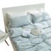 Bông dễ thương bóng nước rửa bông bốn mảnh Nhật Bản bông khỏa thân ngủ tinh khiết màu khăn trải giường giường 笠 kit Bộ đồ giường bốn mảnh