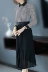 Đầm voan Houndstooth 2019 Mới đầu Thu Net Đỏ Nữ Slim Váy xếp li dài vừa phải - Váy eo cao Váy eo cao