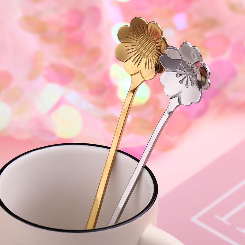 抖音同款：创意咖啡杯樱花勺