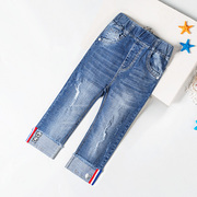Cô gái quần jeans mới 12-15 tuổi trẻ em ống túm mùa hè cắt quần trong cậu bé lớn denim quần short mùa hè