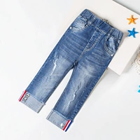 Cô gái quần jeans mới 12-15 tuổi trẻ em ống túm mùa hè cắt quần trong cậu bé lớn denim quần short mùa hè quan ao tre em