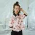 Pear Xiaoxian quần áo trẻ em gái 2020 mùa xuân mới in anh đào tươi áo thời trang Hàn Quốc - Áo sơ mi