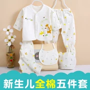 Quần áo cotton cho bé sơ sinh hộp quà tặng 0-3 tháng 5 bộ mùa xuân và mùa thu cho bé sơ sinh