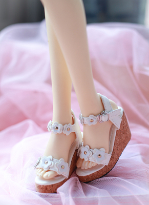 taobao agent [Flower Ling] SD16/GR/1/3 1/4 high -heeled shoes Small fresh women's shoes Flower flowers heel sandals