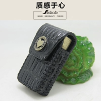 Защитная зажигалка ручной работы, индивидуальный чехол, крокодил, из натуральной кожи, защита при падении