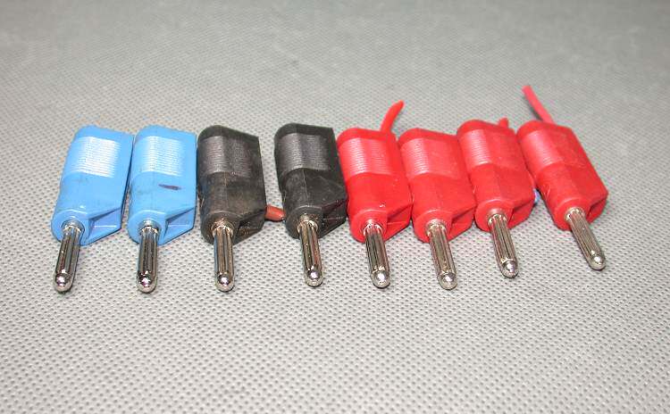 德国纯铜镀铑香蕉插头免焊 一套8个