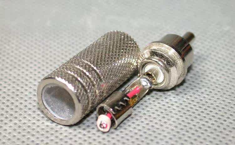 好成色进口纯铜镀铑rca插头 8.9mm大线孔